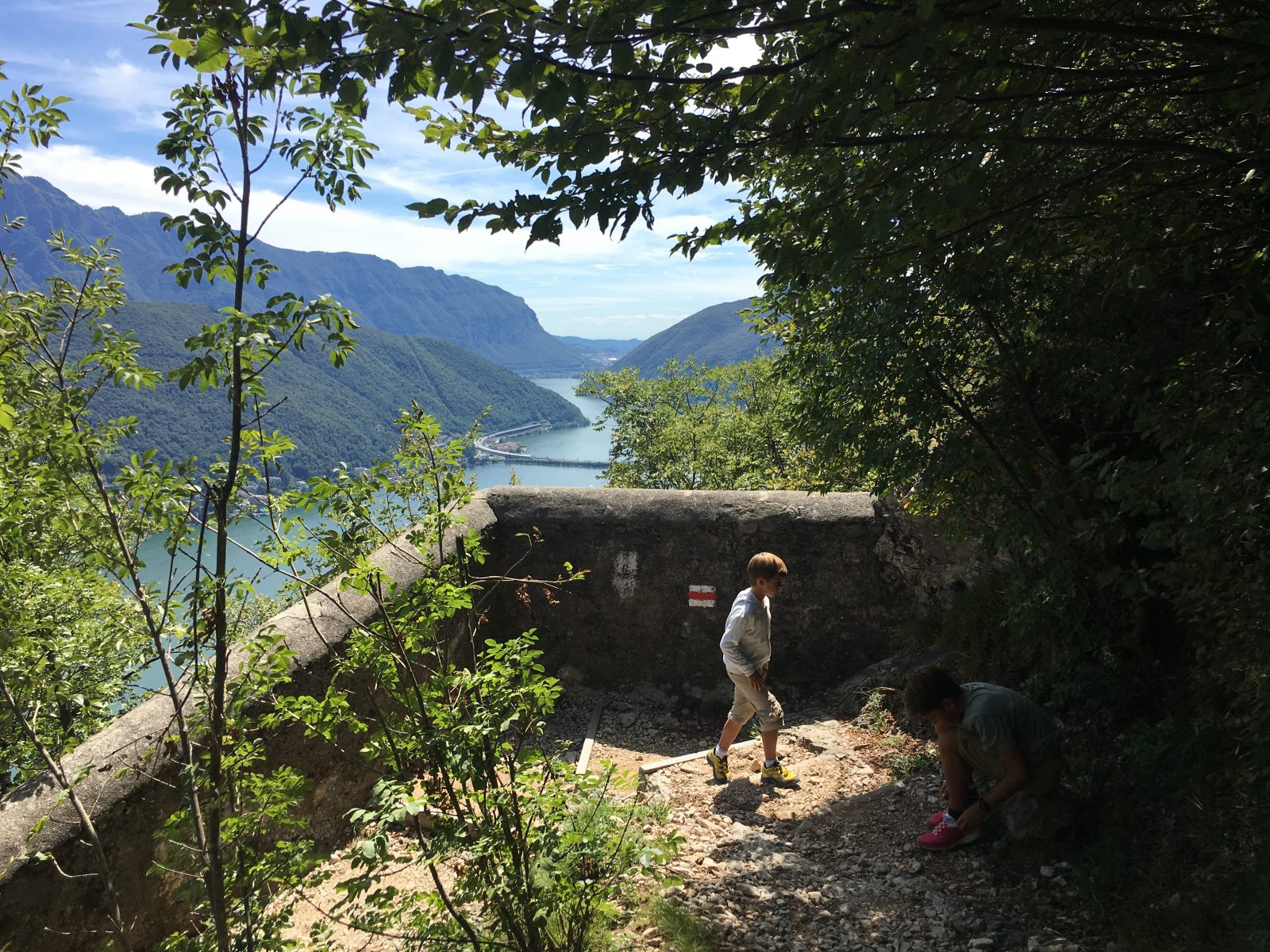 viewpoint on the trail san salvatore with children
